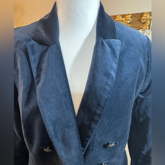 WHBM Navy Double Breasted Blazer Jacket Women’s Size 6 - Picture 4 of 7